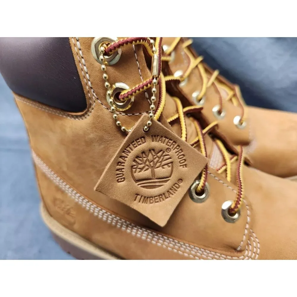 Timberland Youth 6 Inch Premium Waterproof Boots Wheat Size 10 NEW NO BOX! - Picture 10 of 11